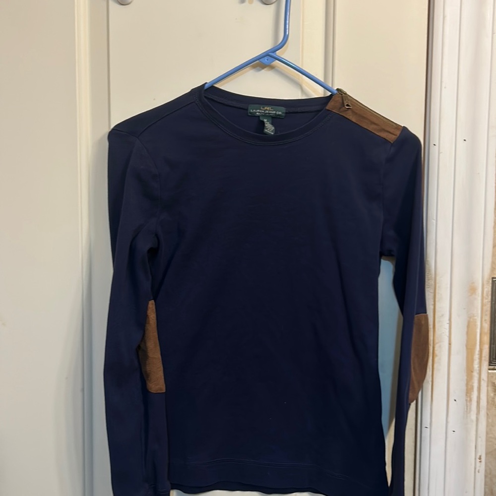 Women’s navy size medium fits a small Ralph Lauren top.